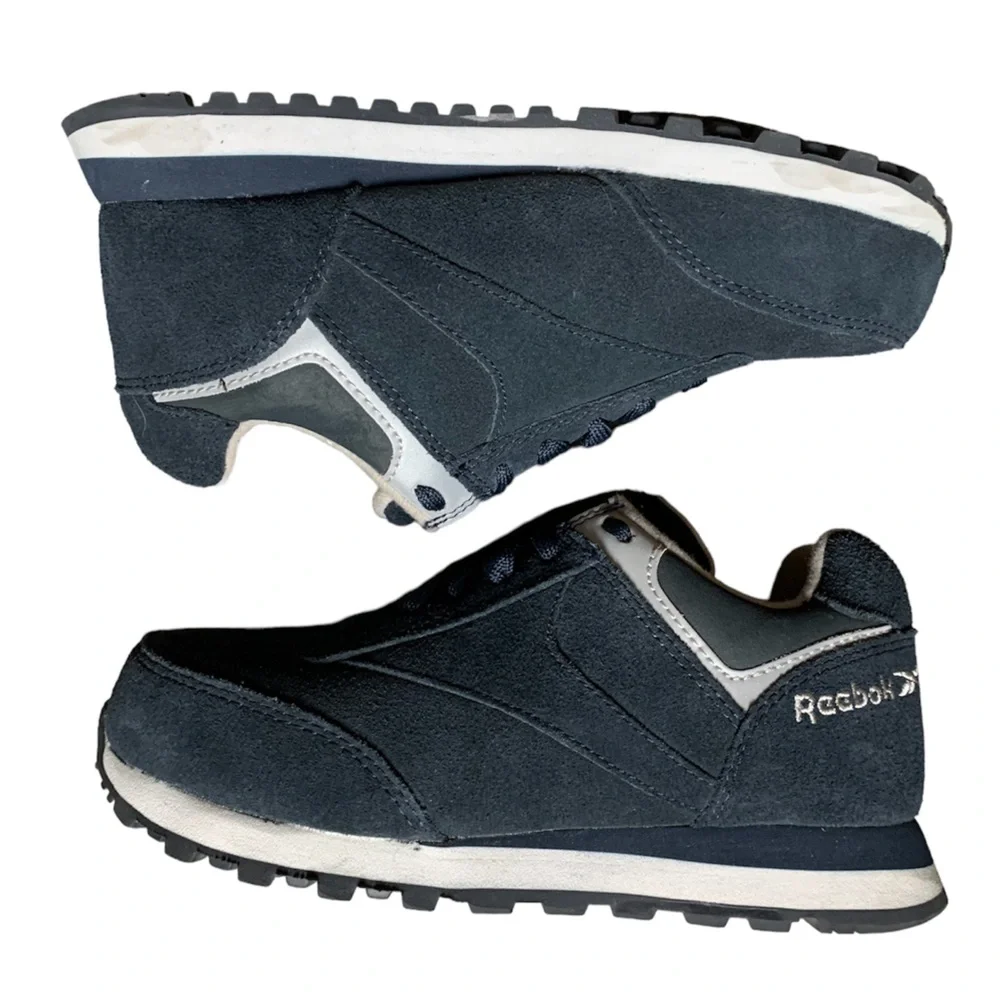 Reebok Leelap Work Steel Toe Shoes Navy Suede Retro Jogger RB1975 Mens 5W 7W